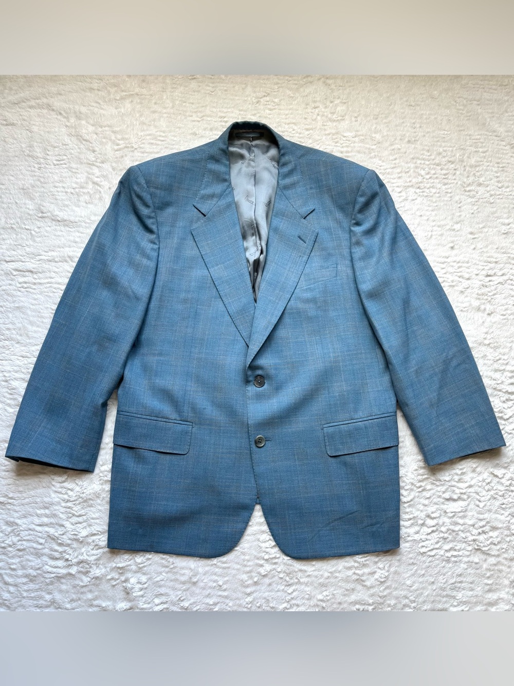 Ravazzolo Ermenegildo Zegna Mens Wool Blazer EU 54R US 44 Sports Coat Check Blue